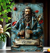 Whiskey Gentleman" Vintage Metal  Decor